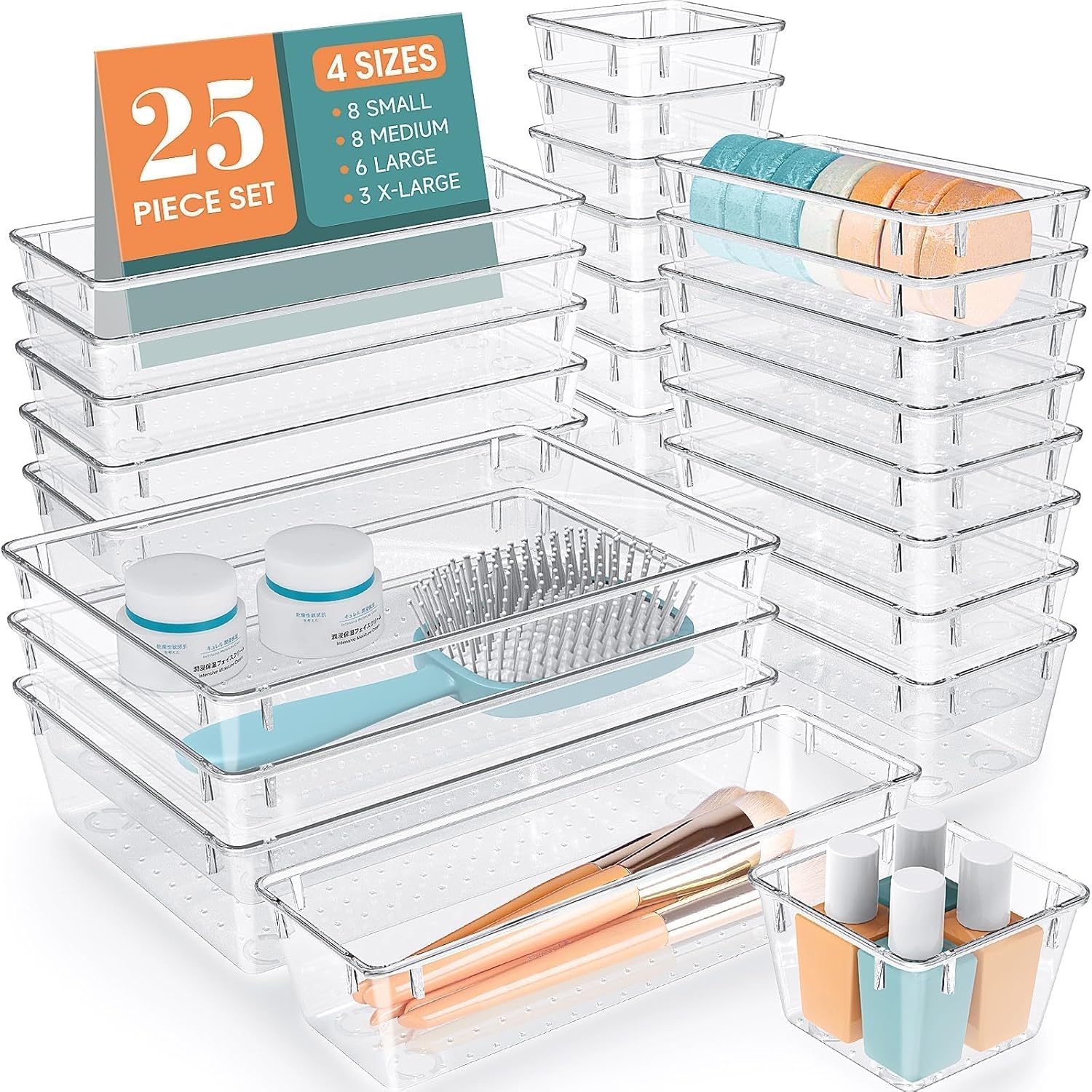 WOWBOX 25-Piece Drawer Organizer Set